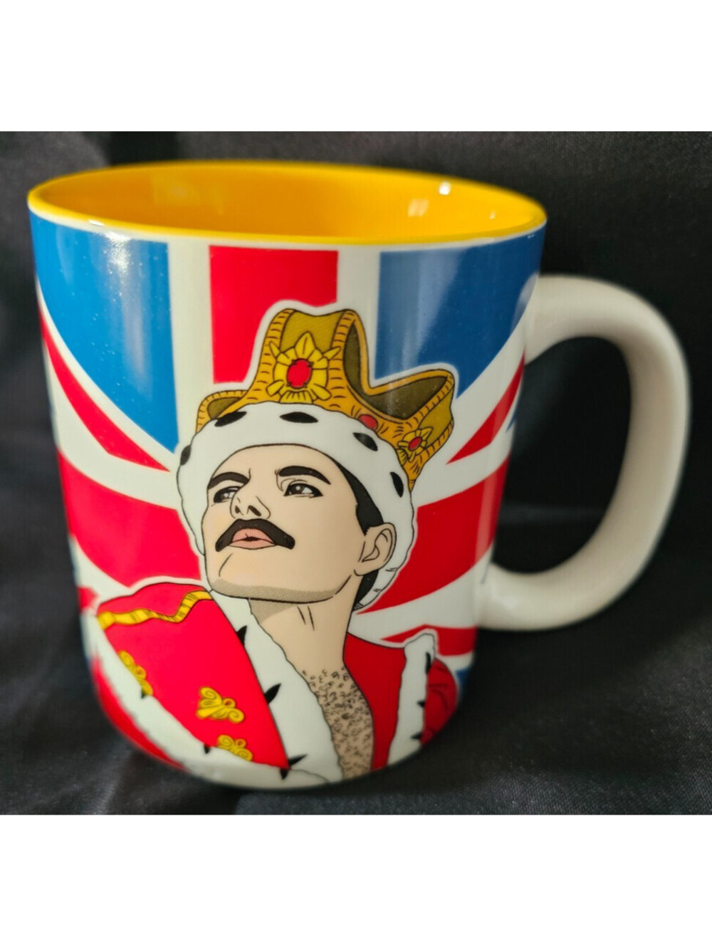 The Found Freddie Mercury Queen Band Coffee Cup Mug Ceramic British Flag 12oz 4"